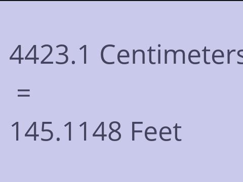 4423.1 CM TO FEET