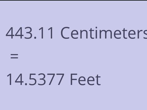 443.11 CM TO FEET