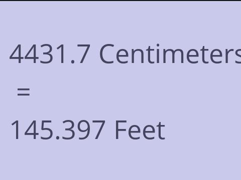 4431.7 CM TO FEET