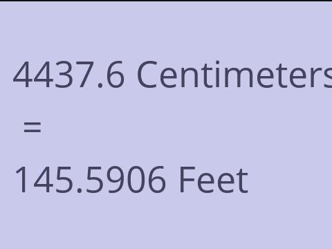 4437.6 CM TO FEET
