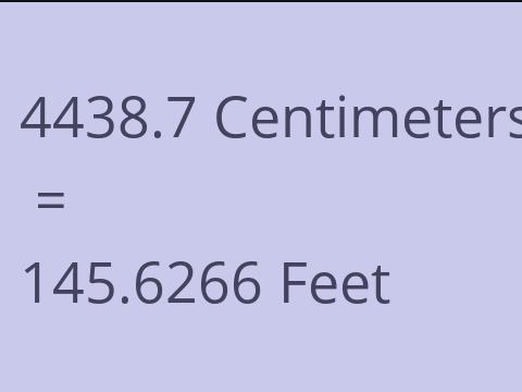 4438.7 CM TO FEET
