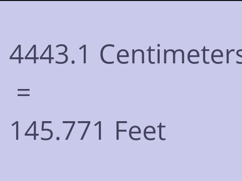 4443.1 CM TO FEET