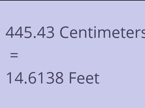 445.43 CM TO FEET