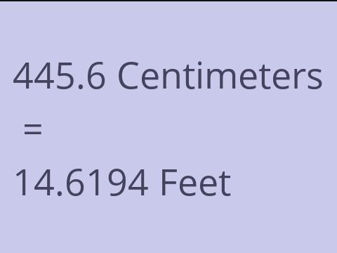 445.6 CM TO FEET