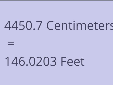 4450.7 CM TO FEET