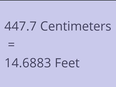 447.7 CM TO FEET