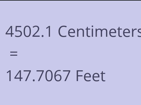 4502.1 CM TO FEET