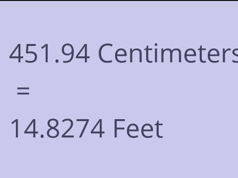 451.94 CM TO FEET