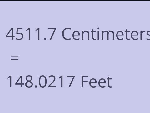 4511.7 CM TO FEET
