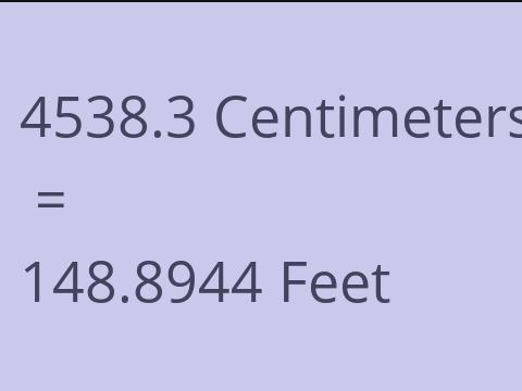 4538.3 CM TO FEET
