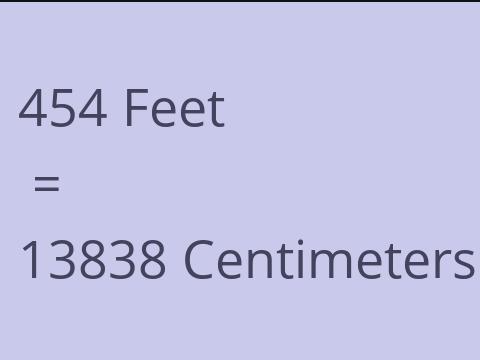 454 FEET TO CM