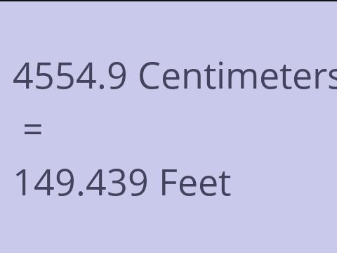 4554.9 CM TO FEET