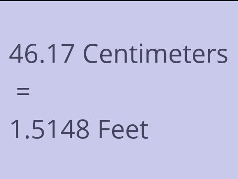 46.17 CM TO FEET