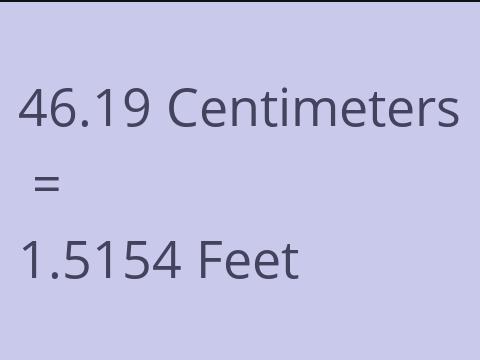 46.19 CM TO FEET