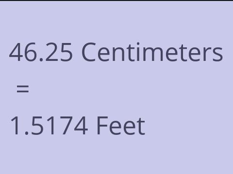 46.25 CM TO FEET