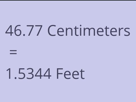 46.77 CM TO FEET