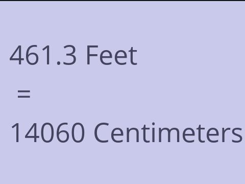 461.3 FEET TO CM