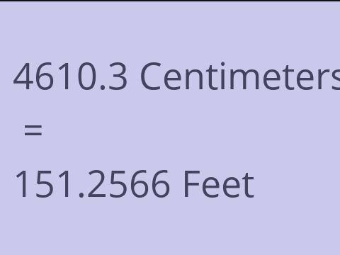 4610.3 CM TO FEET