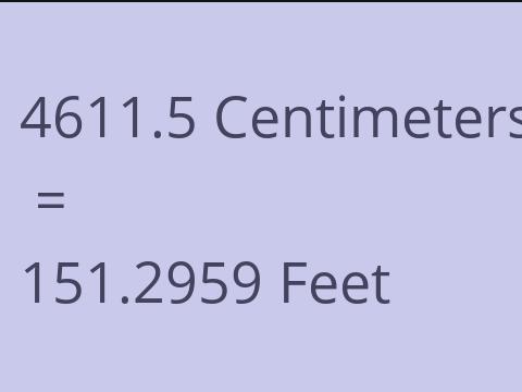 4611.5 CM TO FEET