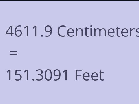 4611.9 CM TO FEET
