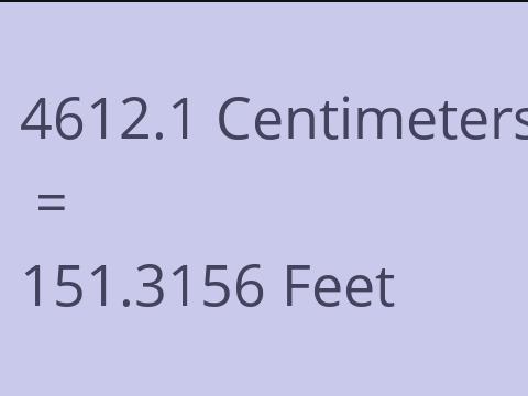 4612.1 CM TO FEET