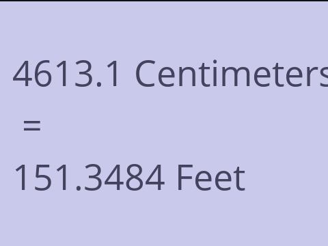 4613.1 CM TO FEET