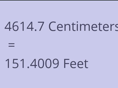 4614.7 CM TO FEET