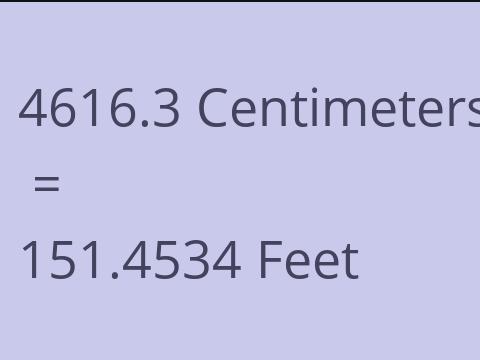 4616.3 CM TO FEET