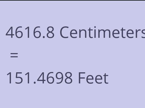 4616.8 CM TO FEET