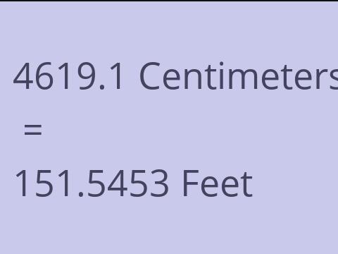 4619.1 CM TO FEET