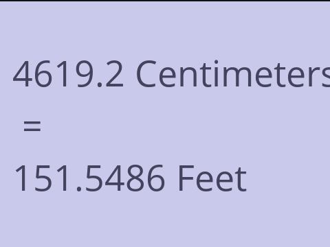 4619.2 CM TO FEET