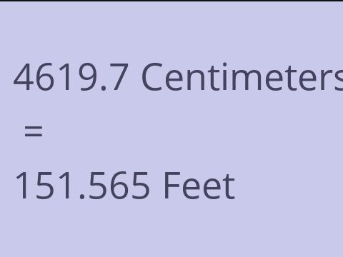 4619.7 CM TO FEET