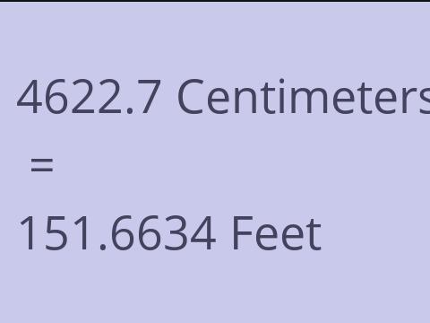 4622.7 CM TO FEET