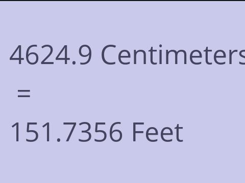 4624.9 CM TO FEET