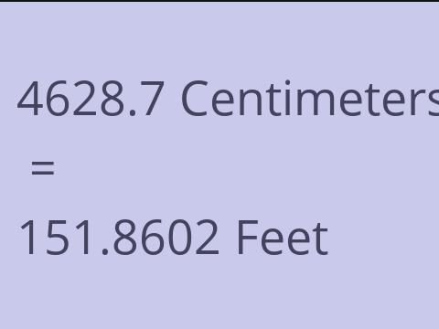 4628.7 CM TO FEET