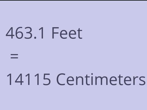 463.1 FEET TO CM