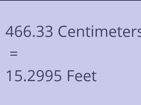 466.33 CM TO FEET