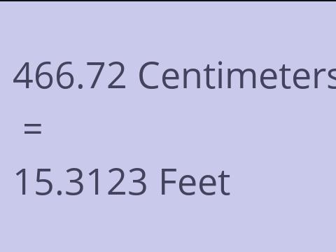 466.72 CM TO FEET