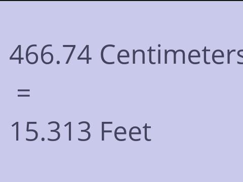 466.74 CM TO FEET