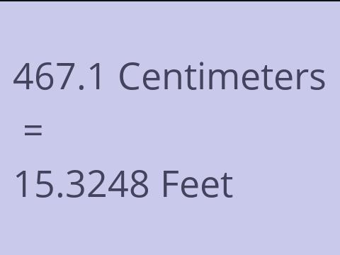 467.1 CM TO FEET