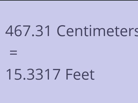 467.31 CM TO FEET