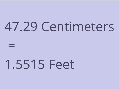 47.29 CM TO FEET