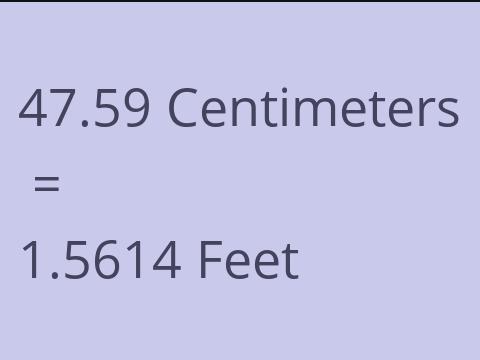 47.59 CM TO FEET