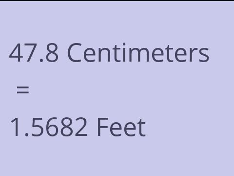 47.8 CM TO FEET