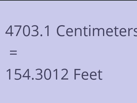 4703.1 CM TO FEET