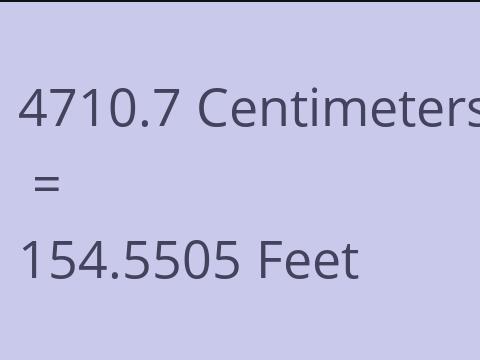 4710.7 CM TO FEET