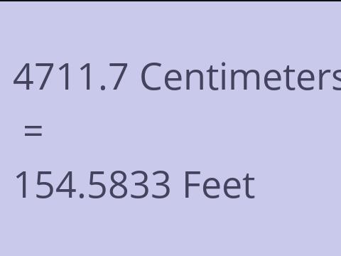 4711.7 CM TO FEET