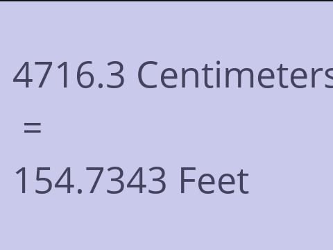 4716.3 CM TO FEET