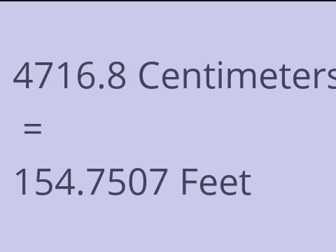 4716.8 CM TO FEET