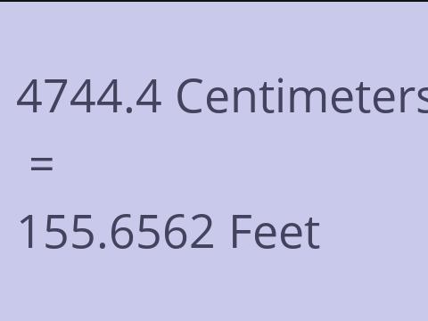 4744.4 CM TO FEET